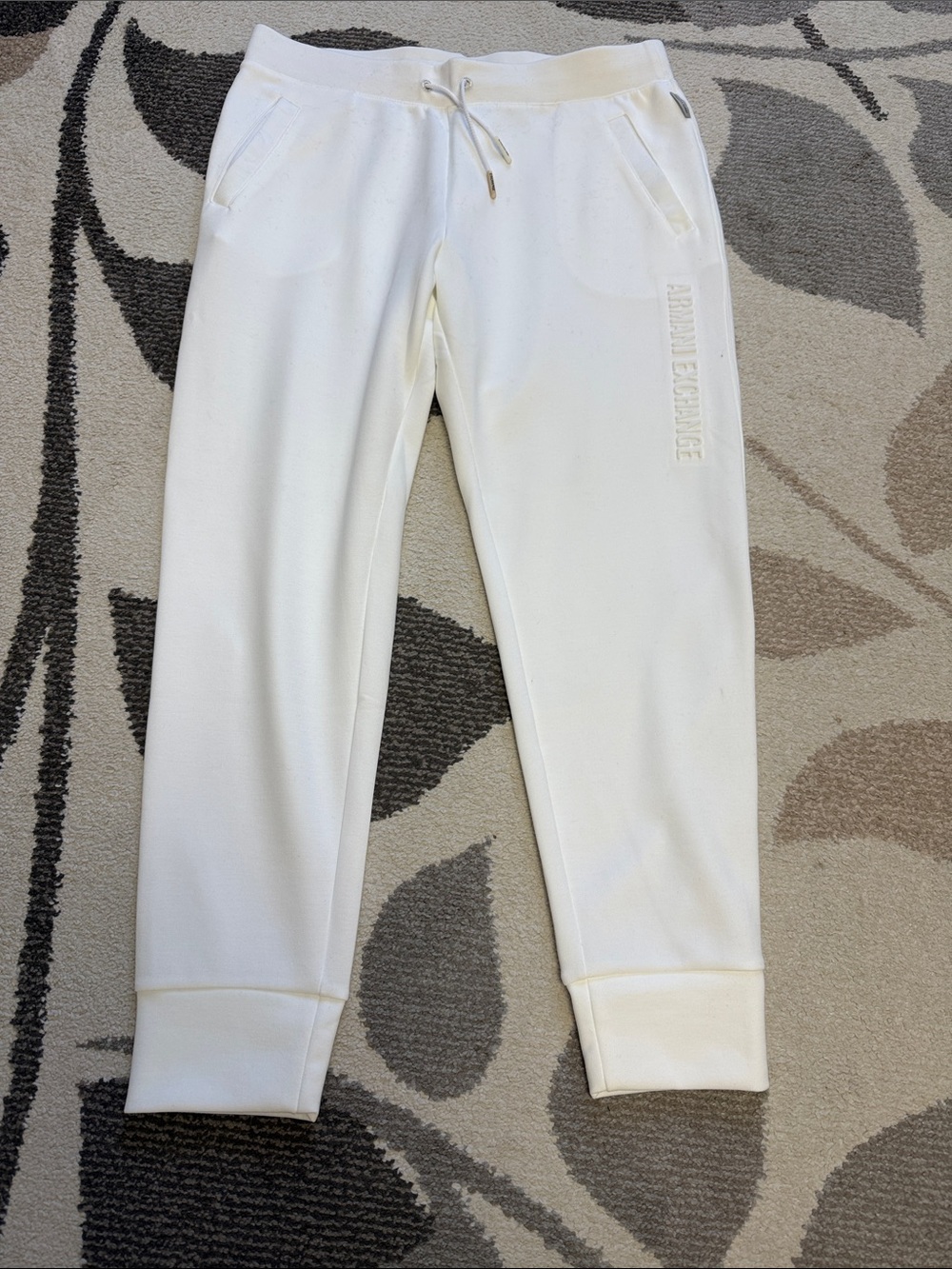 Armani Exchange women’s white Jogger Sweatpants with logo